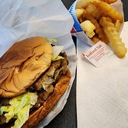 Baker's Drive In - Turkey Burger and crinkle cut fries!