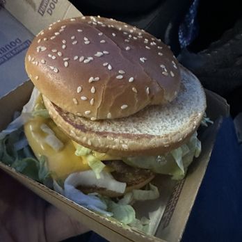 McDonald's - Where is the beef! (Double BigMac missing 1/2 the beef) - Burgers Near Me - Angier, North Carolina
