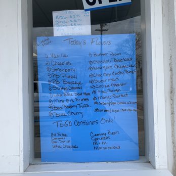 Brayson's Ice Cream Parlor - Some flavors offered - Ice Cream & Frozen Yogurt Near Me - Parma, Ohio