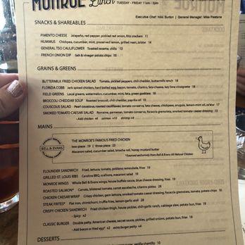The Monroe - Menu - New American Near Me - Orlando, Florida The Monroe - Menu - New American Near Me - Orlando, Florida