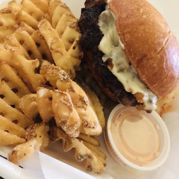 Backdoor BRGR - Frank & Charlie burger with sour cream & onion fries. Delish! - Burgers Near Me - Provo, Utah