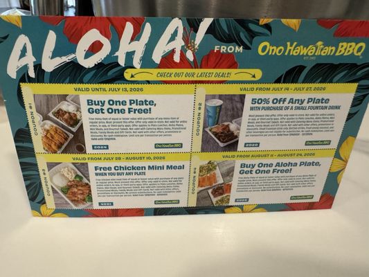 Menu photo 1 Ono Hawaiian BBQ San Jose, CA Menu photo 1 Ono Hawaiian BBQ San Jose, CA