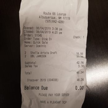 Route 66 Lounge - I hope stella is the same price as Bud Light, since that's what we actually had - Sports Bars Near Me - Albuquerque, New Mexico