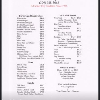 Dewey's Drive-In - Menu - Ice Cream & Frozen Yogurt Near Me - Farmer City, Illinois