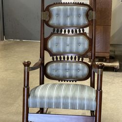 Ackerman's Furniture Service - Rocking Chair before and after from at least early 1900's