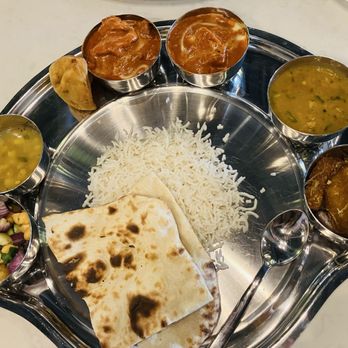 Deccan Spice - Thali style lunch express - with chicken tikka masala as my "entree" protein - Indian Near Me - Pompano Beach, Florida Deccan Spice - Thali style lunch express - with chicken tikka masala as my "entree" protein - Indian Near Me - Pompano Beach, Florida