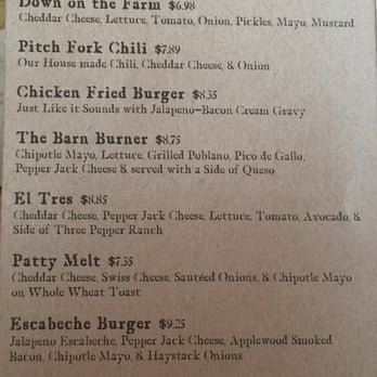 Little Stack Haystack Burgers - The burger list. - Burgers Near Me - Richardson, Texas