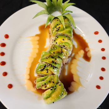 Kasabi - a sushi roll on a white plate - Japanese Near Me - Poplar Bluff, Missouri