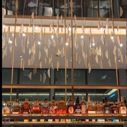 Beautiful lighting above the bar