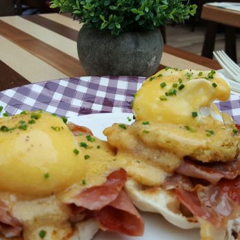 Cask & Larder - The Benedict:  ham and fried green tomato - Southern Near Me - Orlando, Florida