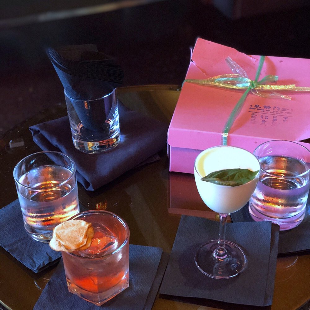 Cold Drinks Bar - Cocktails (Golden Gate Bakery Egg Tarts in the background) - Cocktail Bars Near Me - San Francisco, California