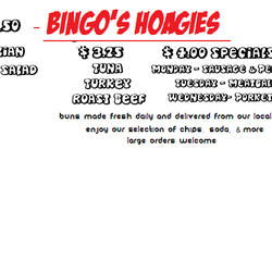 Bingo's Hoagies - New phone number is 570-760-0976