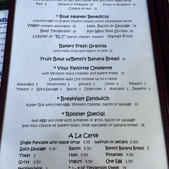 Blue Heaven - sunday brunch menu - Breakfast & Brunch Near Me - Key West, Florida