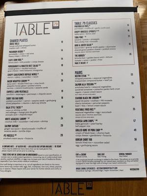 Menu photo 1 Table 79 Foodbar Steamboat Springs, CO Menu photo 1 Table 79 Foodbar Steamboat Springs, CO