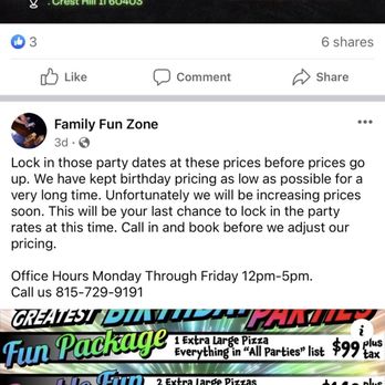 Family Fun Zone - Proof of what they say but don't stand by what they say - Skating Rinks Near Me - Crest Hill, Illinois