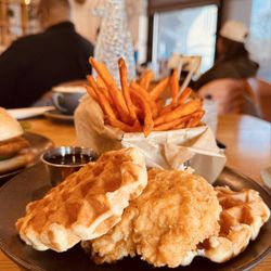 The Edison Automat - Chicken & Waffles w/Sweet Potato Fries