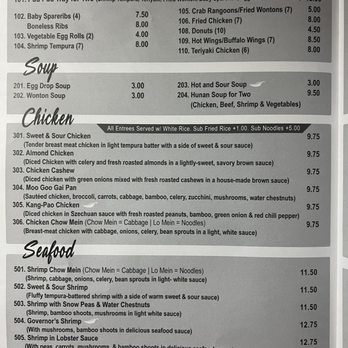 Hunan Chinese Restaurant - Part of their menu - Chinese Near Me - Enterprise, Alabama Hunan Chinese Restaurant - Part of their menu - Chinese Near Me - Enterprise, Alabama