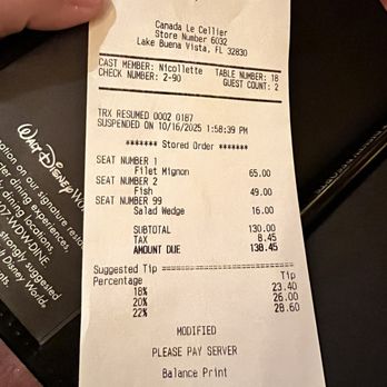 Le Cellier Steakhouse - Bill - Steakhouses Near Me - Orlando, Florida Le Cellier Steakhouse - Bill - Steakhouses Near Me - Orlando, Florida