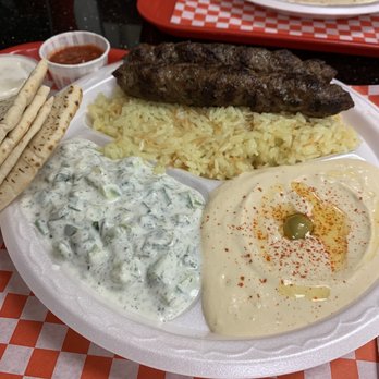 Siraj’s Shawarma - Kefta kabob with hummus and tzatziki. Yum! - Mediterranean Near Me - Whittier, California Siraj’s Shawarma - Kefta kabob with hummus and tzatziki. Yum! - Mediterranean Near Me - Whittier, California