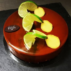 Histoire de Pains - Entremet chocolat au lait Citron vert et gingembre frais