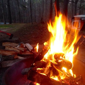 Indian Springs State Park - Enjoying a nice fire - everything you need right here - Parks Near Me - Flovilla, Georgia