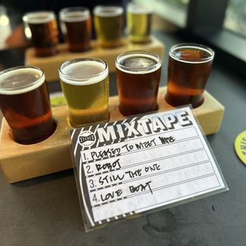 Stereo Brewing - a flight of beers on a table - Breweries Near Me - Placentia, California Stereo Brewing - a flight of beers on a table - Breweries Near Me - Placentia, California