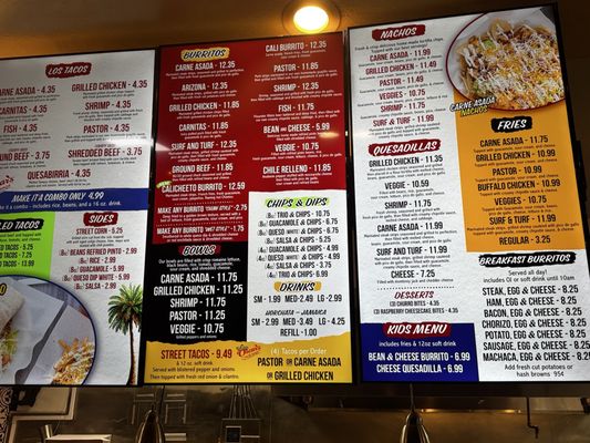 Menu photo 1 Oscar's Taco Shop Chandler, AZ