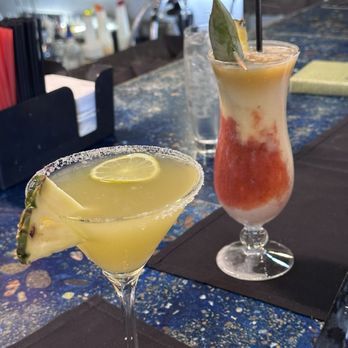 Sisserou's Caribbean Restaurant & Catering - Our drinks- pineapple margarita and pina colada - Caribbean Near Me - Tulsa, Oklahoma