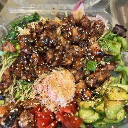 a salad in a plastic container a salad in a plastic container