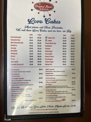 Menu photo 1 The Original Steve's Diner Rochester, NY Menu photo 1 The Original Steve's Diner Rochester, NY