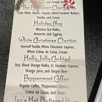 Jac's Cekola's Pizza - Holiday drink menu - Burgers Near Me - Kalamazoo, Michigan