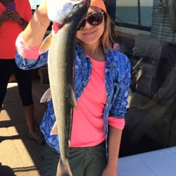N&S Great Lakes Fishing - On board with my first lake trout hollaaaaaa