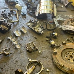 Tenleytown Automotive - The guts of an engine disassembled for the scrap yard.