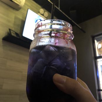 Anytime Kitchen  - Made the cocktail purple after stuffing the cotton in - Korean Near Me - New York, New York
