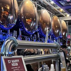The Brews Hall at Del Amo - Happy hour menu and their beer vessels