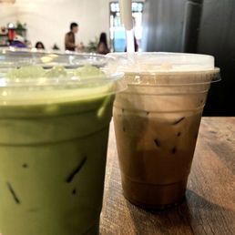Iced Matcha Latte 16oz ($6.50) & Créme Brûlée Latte 16oz ($6.25) Iced Matcha Latte 16oz ($6.50) & Créme Brûlée Latte 16oz ($6.25)