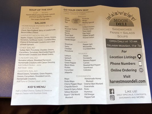 Menu photo 2 Harvest Moon Deli Newport, ME Menu photo 2 Harvest Moon Deli Newport, ME