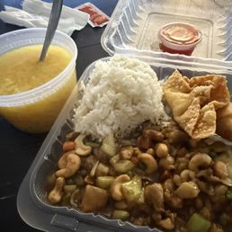 Cashew Chicken lunch & egg drop soup Cashew Chicken lunch & egg drop soup