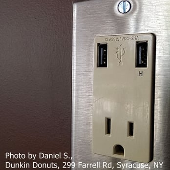 Dunkin' - an electrical outlet with two outlets - Donuts Near Me - Syracuse, New York Dunkin' - an electrical outlet with two outlets - Donuts Near Me - Syracuse, New York
