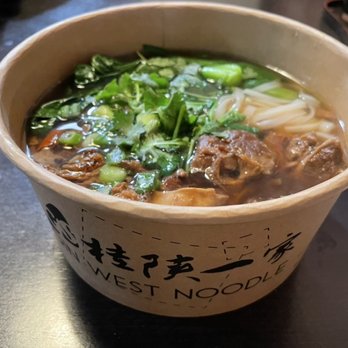 Qin West Noodle - Beef Noodle Soup with flat rice noodles $12.95 - Chinese Near Me - Los Angeles, California Qin West Noodle - Beef Noodle Soup with flat rice noodles $12.95 - Chinese Near Me - Los Angeles, California
