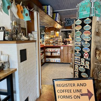 Duck's Cottage Coffee & Books - View of interior looking towards ordering counter - Coffee & Tea Near Me - Duck, North Carolina Duck's Cottage Coffee & Books - View of interior looking towards ordering counter - Coffee & Tea Near Me - Duck, North Carolina
