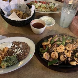 Flautas and Fajitas Mixtas (shrimp chicken and beef). Flautas and Fajitas Mixtas (shrimp chicken and beef).