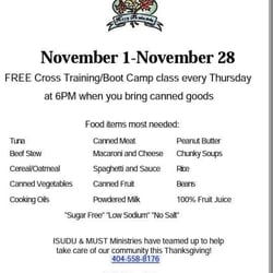 BlazeFit - Free Thursday Boot Camps at 6 Pm when you bring a canned food!