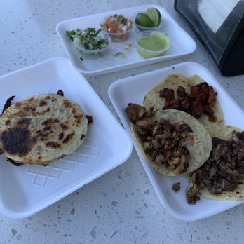 Taco Boy's - Tacos (al pastor, asada, and chicken) and an al pastor small quesadilla. - Mexican Near Me - Phoenix, Arizona Taco Boy's - Tacos (al pastor, asada, and chicken) and an al pastor small quesadilla. - Mexican Near Me - Phoenix, Arizona