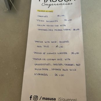 Masusa Paella Bar - Tapas/Small Plates Near Me - València, V Masusa Paella Bar - Tapas/Small Plates Near Me - València, V