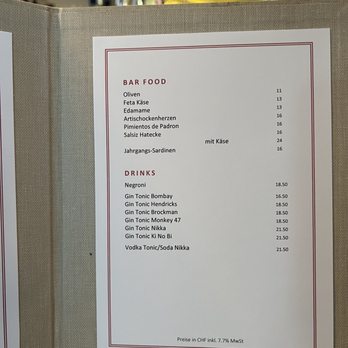 Du Théâtre - Bar food menu Sept 2022 - Swiss Food Near Me - Zürich, ZH