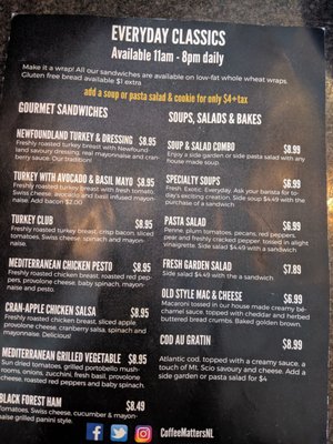 Menu photo 1 Coffee Matters St. John's, NL Menu photo 1 Coffee Matters St. John's, NL