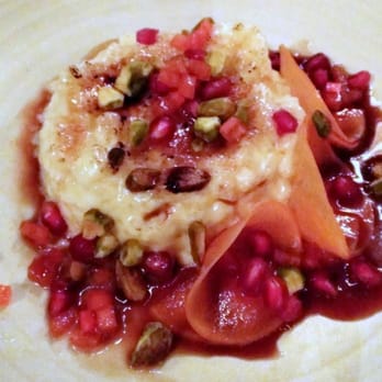 A16 - Vanilla rice pudding with pomegranate, persimmon, pistachio. - Italian Near Me - Oakland, California A16 - Vanilla rice pudding with pomegranate, persimmon, pistachio. - Italian Near Me - Oakland, California