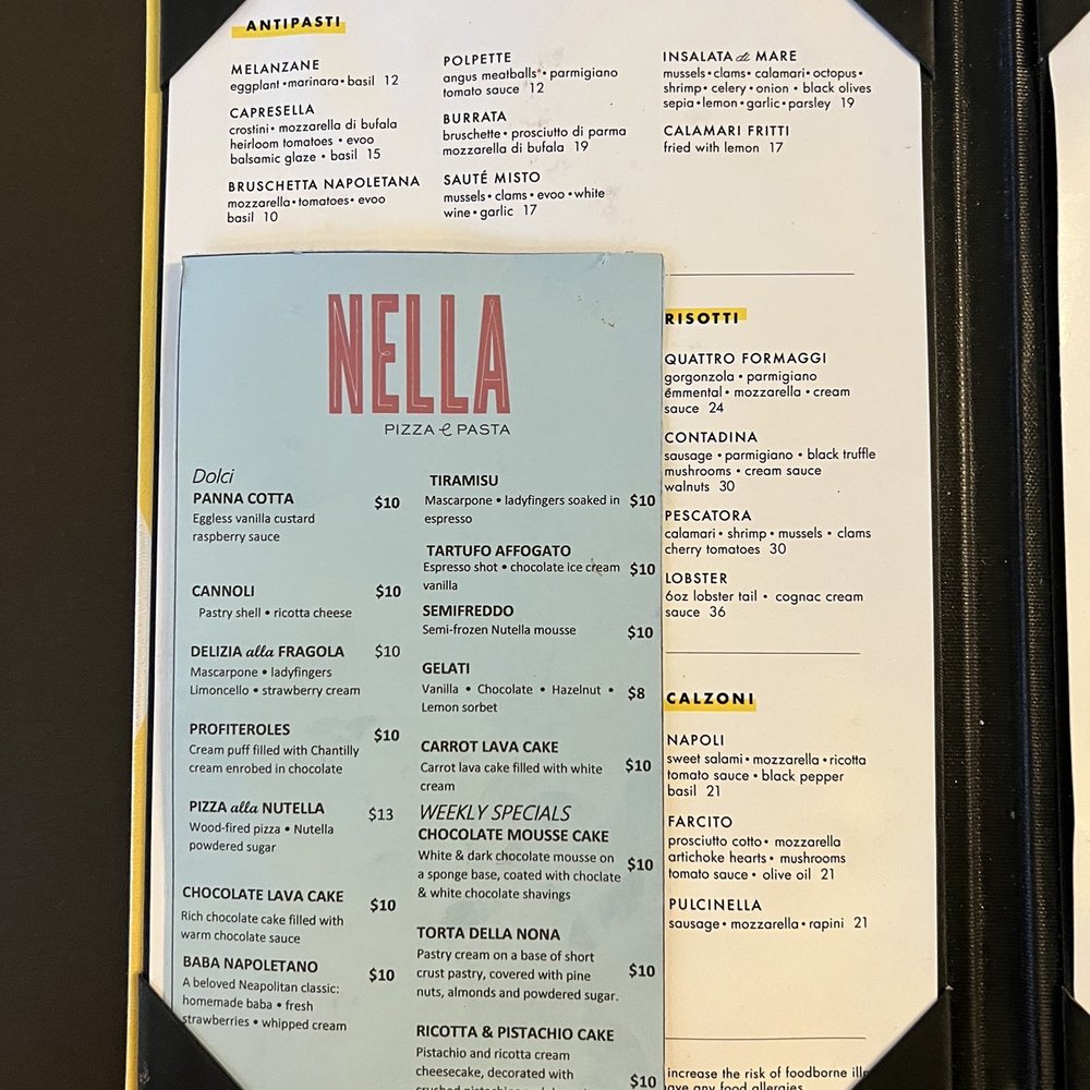 Nella Pizza e Pasta - Menu - dessert - Pizza Near Me - Chicago, Illinois Nella Pizza e Pasta - Menu - dessert - Pizza Near Me - Chicago, Illinois