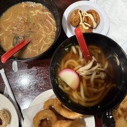 Miso Ramen, Takoyaki, Udon, Fried Calamari
